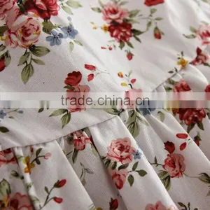 Summer Print Flower Cotton Short Sleeve Dress, Daily Wear Baby Girl Cute Dress thumbnail-2