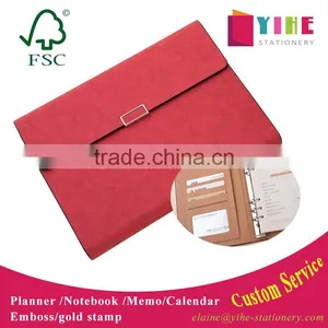 25K Faux Leather Cover Planner Custom Loose Leaf Binding Organizer Agenda PU Leather Notebook thumbnail-1