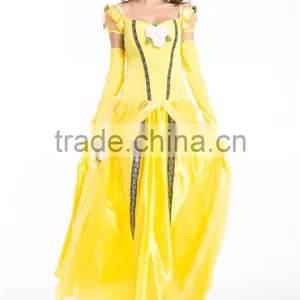 Adult Belle Princess Cosplay Costume Beauty and The Beast Halloween Costume Party Dress thumbnail-1