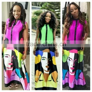 Walson The Summer New Sexy Beautiful Picture Printed Loose Dress Long Maxi Dress Silk Dress thumbnail-1