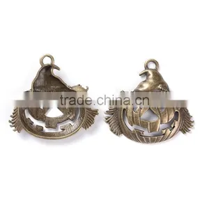 Zinc Based Alloy Halloween Pendants Pumpkin Antique Bronze thumbnail-3