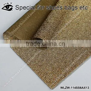 New Design 2MM SS06 Topaz Color Iron on Chaton Rhinestone Mesh For Shoes thumbnail-1