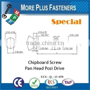 Made in Taiwan Carbon Steel Pan Head Pozi Drive New Premium Custom Special Chipboard Screw thumbnail-1