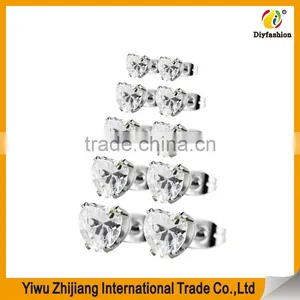 Wholesale Stainless Steel Cubic Zirconia Stud Earrings With Many Stlye thumbnail-5