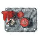 Carbon Fiber Racing Ignition Switch Panel , Red Illuminated Engine Start Button thumbnail-1