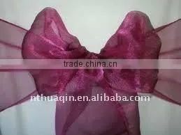 Organza Chair Sash for Wedding and Banquet Chair Organza Sash thumbnail-1