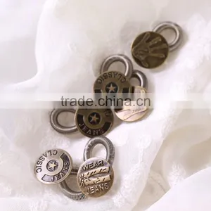 6 Pack Spring Button Extender on Jeans Pants/Waistband/Collar/Trousers/Shirt Elastic Sretch Button Expander 2017 thumbnail-6