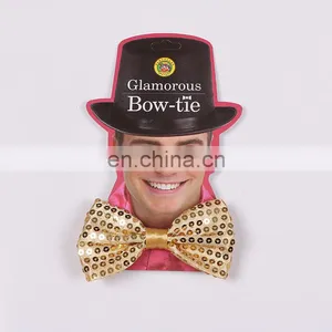 Size Ribbon Sequin Flashing Bow Tie With Trim thumbnail-2