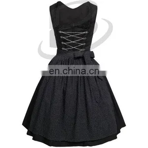 Black Classical Dirndl Trachten German Oktoberfest Bavarian Traditional Dirndl For Women (Traditional Bavaria Dirndls) thumbnail-1