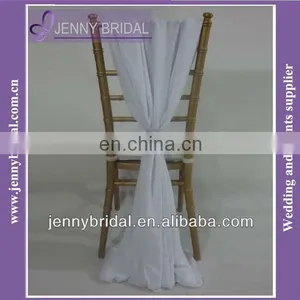 SH043J Chiffon Ruffled Chair Cover Cheap Wedding Blush Chair Sashes thumbnail-3