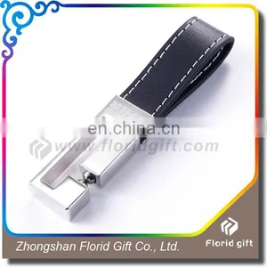 Wholesale Logo Printed Leather Fob Keychain With Ring and Hook thumbnail-4