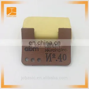 Custom Wholesale Debossed Logo Genuine Leather Label for Jeans Trousers thumbnail-5