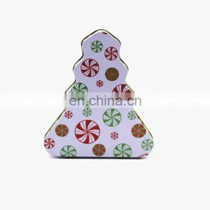 Tree Shaped Christmas Empty Irregular Matal Storage Tin Box Can thumbnail-3