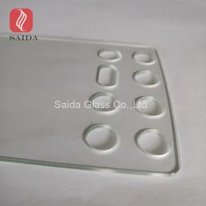 Custom Clear Tempered Glass Cut Out Holes and Slots Drilling 2mm Cover Glass thumbnail-3