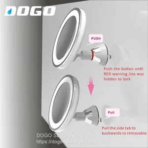 Plastic Round LED Light Swivel Portable Make up Mirror Suction Cup Mirror thumbnail-5