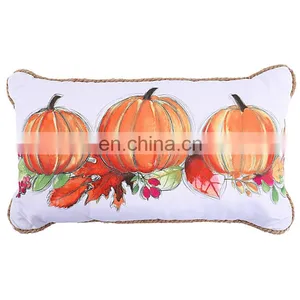 Popular Creative Outdoor Decorative Cushions Leaf and Pumpkin Printed Pillows thumbnail-1