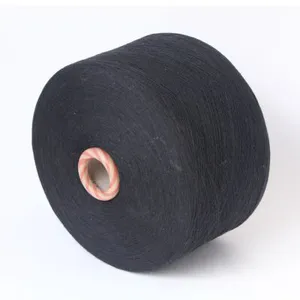 Hot Sale Ne20s/1 Black China Yarn Spun Mill Dyed Recycle Cotton Yarn for Socks thumbnail-1