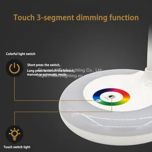 USB Rechargeable LED Desk Lamp Touch Switch White Color Lighting LED Reading Table Lamp With Colorful Night Light For Bedside thumbnail-4