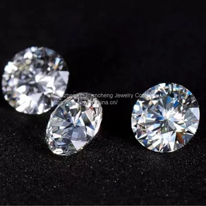 Synthetic Moissanite Round Shape Loose Gemstone Super WHITE DEF Color thumbnail-1