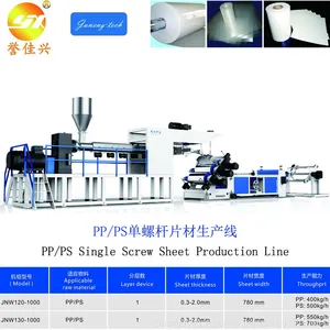 JNW120-1000 Single Screw Plastic PP/PS Sheet Extruding Machine Extruder Production Line thumbnail-1