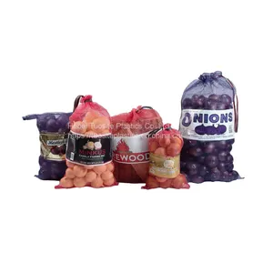 Leno PP Packing Onions Potato Fruit Woven Mesh Net Bags For Sale Plastic Farm Vegetable Packing Mesh Bags thumbnail-1