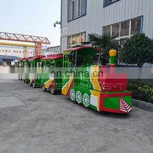20 Seats Trackless Train Rides Amusement Park Equipment Electric Trackless Tourist Train for Sale thumbnail-3