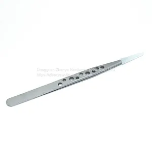 High Precision 9-hole Tweezers Sandblasting and Sanding Straight Head Heat Dissipation Niezi Grafting Eyelashes Beauty Nail Bird's Nest Hair Pick thumbnail-5