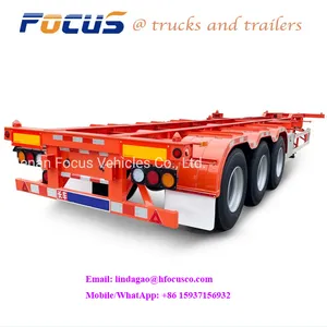 40ft 3 Axle Skeleton Trailer With Airbag Suspension,Customizable Lowbed Trailer3 Axles 40FT Skeleton Semi Trailer for Container Transportation thumbnail-3