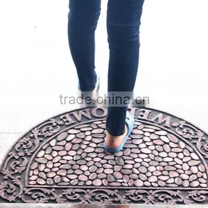 Half Round Flocked Rubber Door Mat thumbnail-1