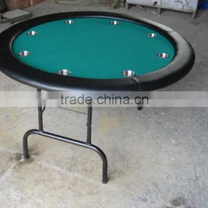 52 Inch Round Poker Table With Iron Legs and Steel Cup Holders thumbnail-4