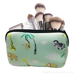 Custom Printed Cosmetic Pouch Neoprene Toiletry Make up Pouch Cosmetic Bag thumbnail-1