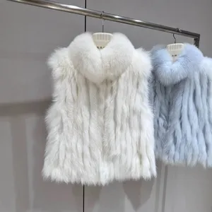 Vis Imported Fox Fur Car Stripe, Vest, Women's Short Fur Coat, Young Car Stripe, Horse Clip, Shoulder, Winter thumbnail-1