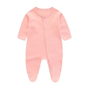 Newborn Baby Romper Onesie Jumpsuit Feet Wrap Long Sleeves Baby Climb Clothes Children's Pajama Cotton thumbnail-4