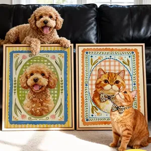 Custom Pet Portrait Oil Painting on Canvas - Handmade With Eco-Friendly Paints thumbnail-5