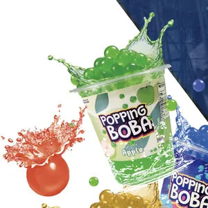 Bubble Tea Cup With Bubble Blends Fruity Pearls Burst Pop With Real Fruit Juice Popburst Bubble Boba Drink thumbnail-1