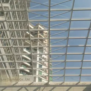 Hangzhou, Zhejiang Atrium Glass Skylight Canopy, Customization and Construction of 6+6 Safety Glass Grid Structure Atrium Glass Roof thumbnail-1
