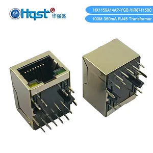 HQST HX1159A14AP-YGB 100M POE RJ45 Modular Jack With Integrated Magnetics Transformer, 350mA End-span POE, thumbnail-5