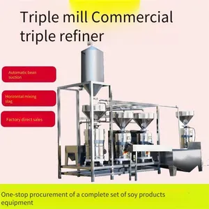 Commercial Fully Automatic High-efficiency Slurry Separation Machine, Vacuum Bean Feeding Horizontal Slag Stirring and Mixing Triple Grinding Machine thumbnail-5