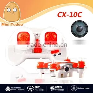 Minitudou 2015 New Nano CX- 10C RC Mini Quadcopter 6 Axis 2.4G With 0.3MP Small Camera Nano Drone thumbnail-1