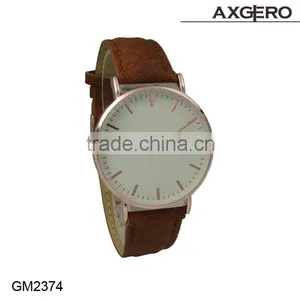 2016 Fashion Stainless Steel Back Water Resistant Leather Wrist Watch thumbnail-2