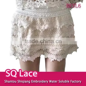 Ladies Hot/water Soluble Lace Short/cotton Embroidery Lace for Girls Shorts thumbnail-1