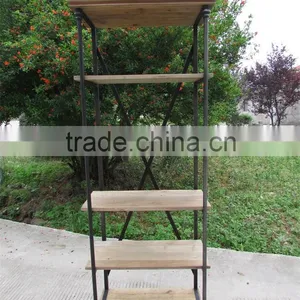 RE-1511 Vintage Industrial Furniture Wooden Corner Shelf thumbnail-1