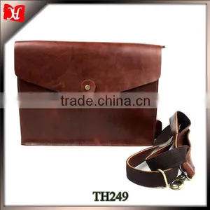 Vintage Messenger Bag for Men Coffee Small Leather Messenger Bag thumbnail-1