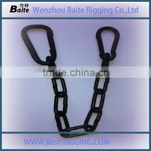 ZINC PLATED CAEBINE HOOK WITH LINK CHAIN BLACK thumbnail-1