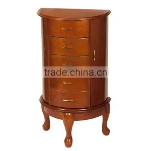 Walnut Jewelry Armoire Cabinet thumbnail-1