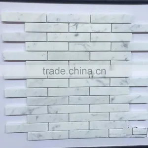 Competitive Prices Bianco Carrara White Marble Mosaic for Bathroom Tile and Wall Tile thumbnail-3