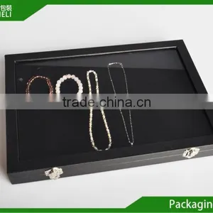 Rectangular Black Velvet Jewelry Display Tray Design thumbnail-1