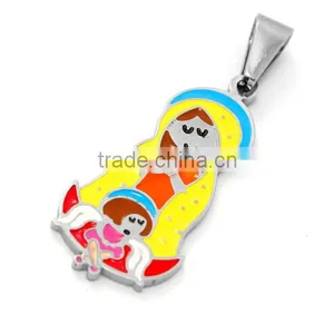 316l Colorful Enamel Cute Pendant Baby Angel Pray for Us Fashion Jewelry Pendant Hot Sell Christmas Gifts for Girl thumbnail-1