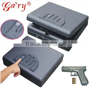 Wholesale- MS550 Micro Vault Biometric Fingerprint Car Gun Pistol Mini A4 Document File Storage Steel Safe Box / Gun Vault thumbnail-1