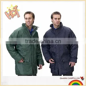 Waterproof Padded Parka Long Rain Jacket Warm Touch Workwear thumbnail-1